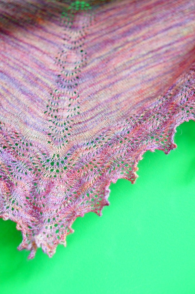 Painted Plumes shawl from JahDK by Anastasia E White