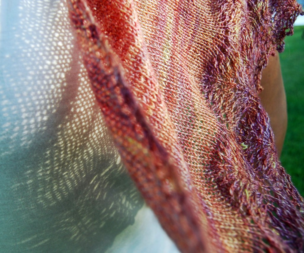 Painted Plumes shawl from JahDK by Anastasia E White